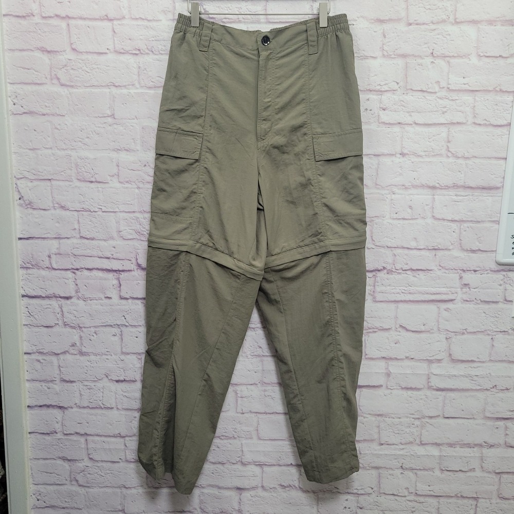 Reel Legends Convertible Cargo Pants Mens M Green Hiking Fishing Gorpcore Tech